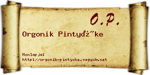Orgonik Pintyőke névjegykártya